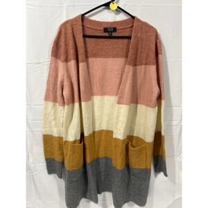 Modern Canvas Women's Long Cardigan Striped Sweater Size Medium NWOT